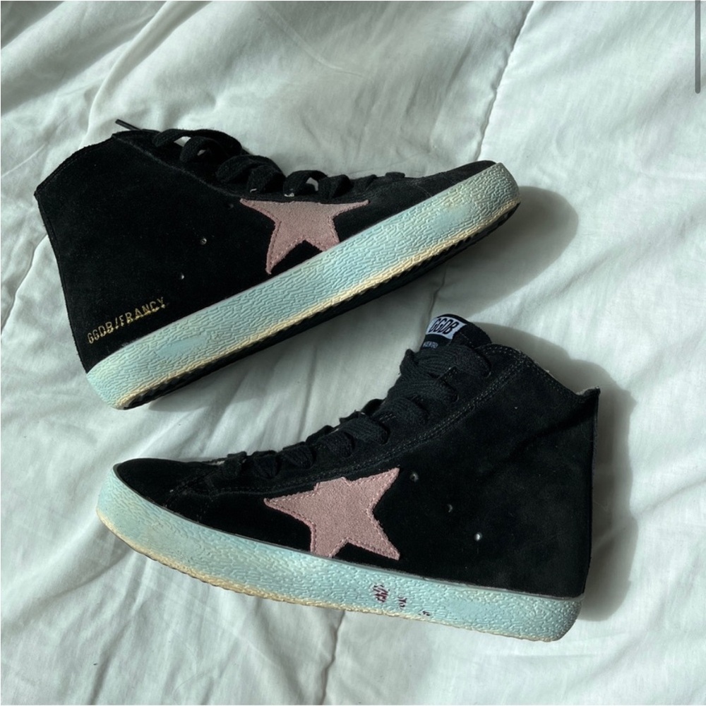 Golden Goose Black and Pink Sneakers - Picture 2 of 9
